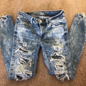 American eagle distressed jeans 0